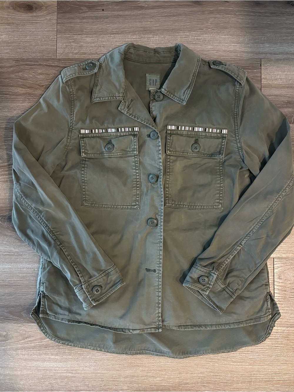 GAP Men's Olive Green Military Utility Shirt Jacket